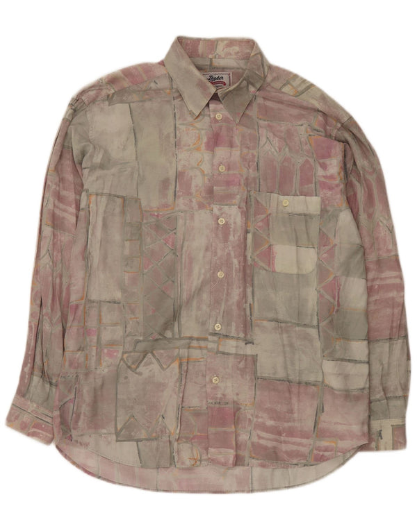 Leader Herrenhemd, groß, mehrfarbig, Patchwork-Viskose