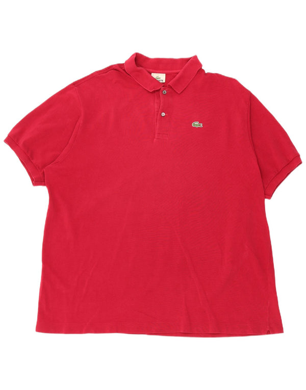 LACOSTE Herren Poloshirt Größe 8 3XL Rote Baumwolle