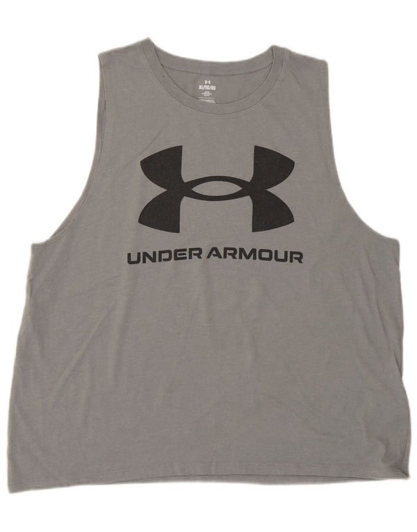 Under Armour Damen Graphic Vest Top UK 18 XL Graue Baumwolle