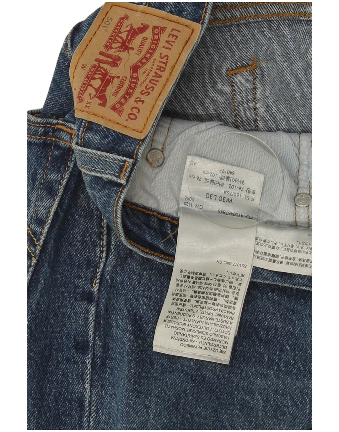 Levi's Herren 501 Straight Jeans W30 L30 Blaue Baumwolle