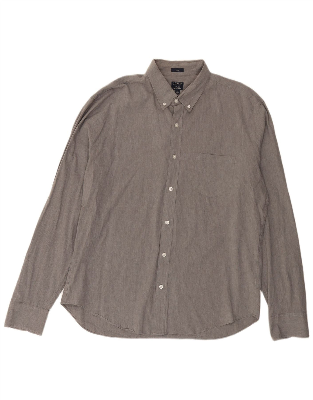 J. CREW Herren-Slim-Hemd XL aus grauer Baumwolle