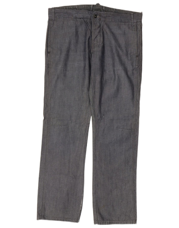 Gerade Chino-Hose für Herren von Zara, W36, L34, marineblaue Baumwolle