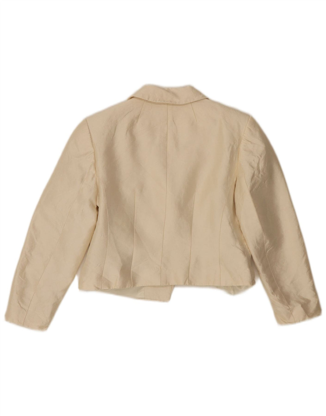 Hobbs Womens 2 Button Crop Blazer Jacke UK 10 Small Off White Wool