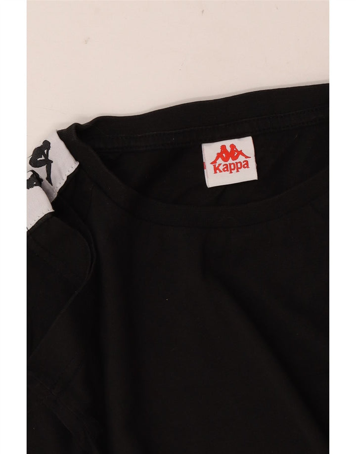 Kappa Herren-T-Shirt mit Grafik, Größe S, Schwarz, Farbblock