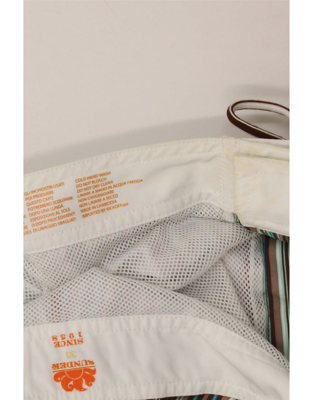 SUNDEK Herren-Badeshorts, mittelgroß, mehrfarbig, gestreift, Polyester