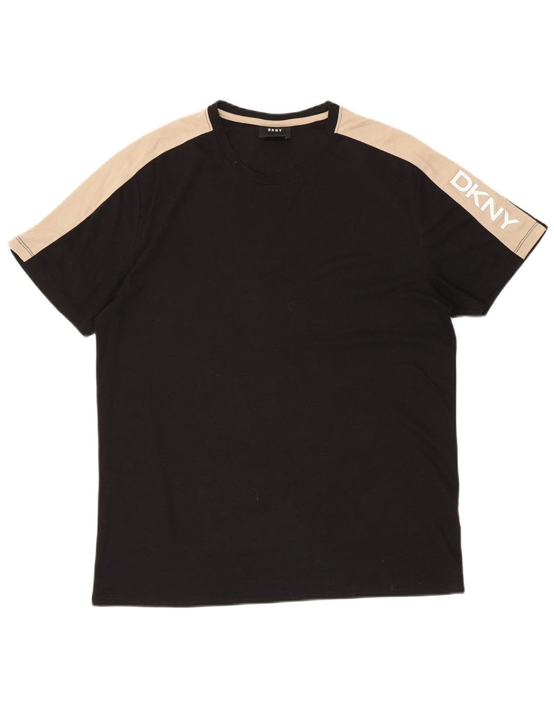 DKNY Herren-T-Shirt mit Grafik, Größe L, Schwarz, Colourblock-Baumwolle