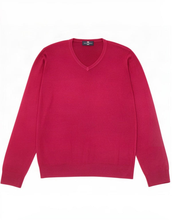 Marks & Spencer Herren Blue Harbor V-Ausschnitt Pullover Pullover Mittelrosa Acryl