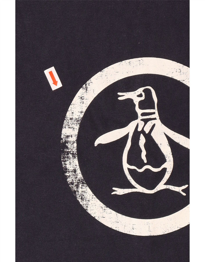 PENGUIN Herren-T-Shirt mit Grafik, mittelmarineblaue Baumwolle