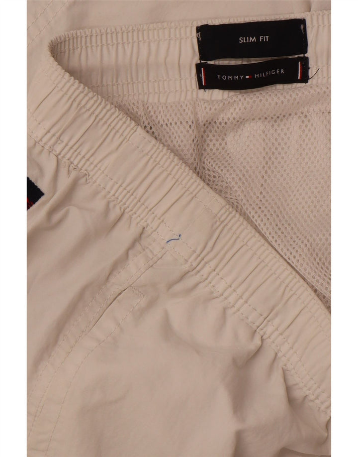 TOMMY HILFIGER Mens Swimming Shorts XL  White Colourblock Polyamide