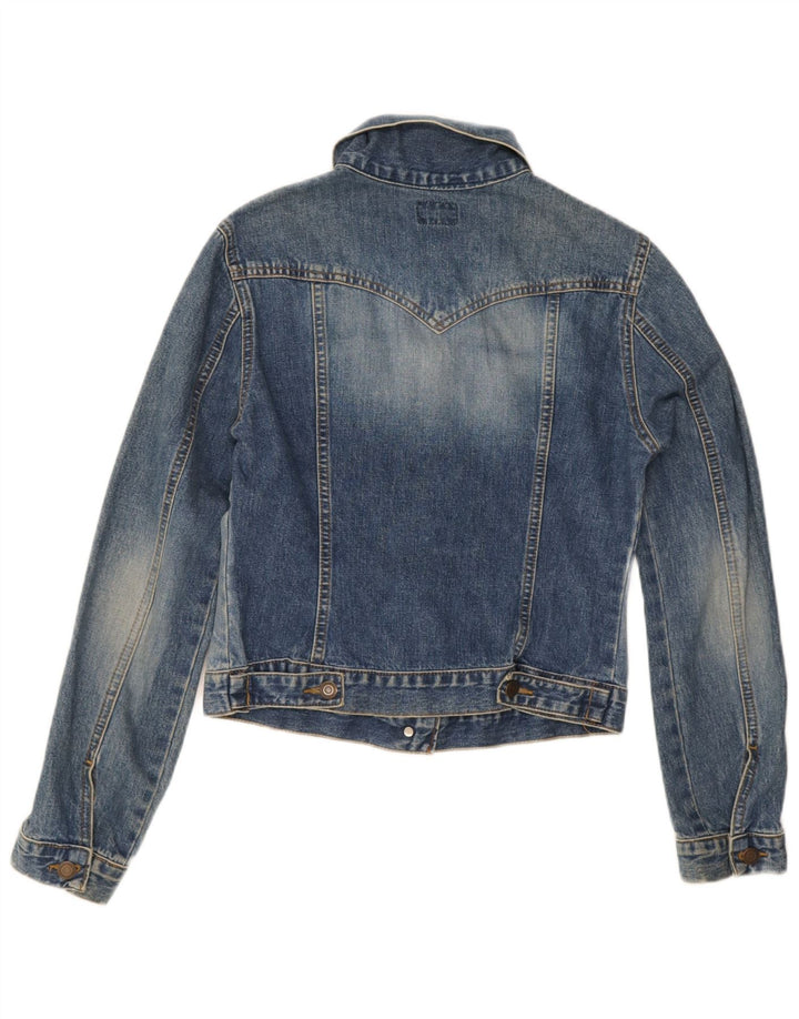 Oasis Damen Crop Jeansjacke UK 12 Mittelblaue Baumwolle