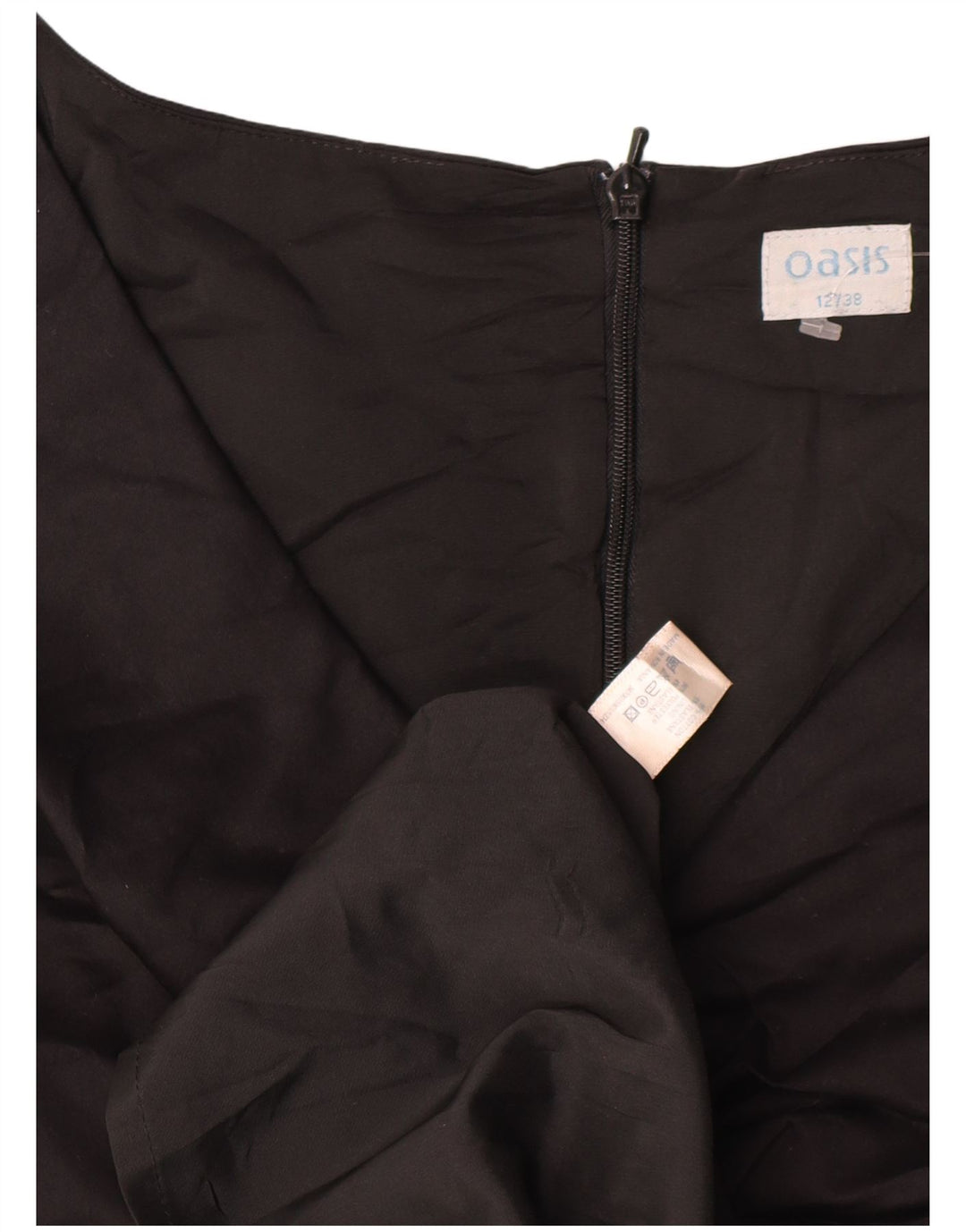 Oasis Damen Etuikleid UK 12 Mittelschwarze Baumwolle