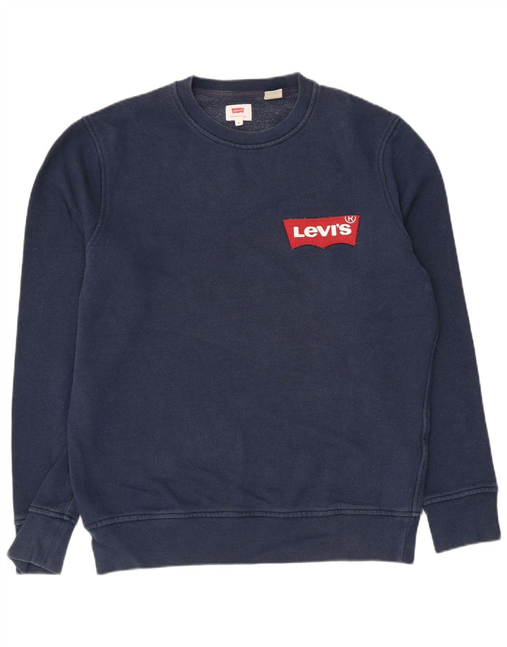 Levi's Herren-Sweatshirt mit grafischem Print, mittelmarineblaue Baumwolle