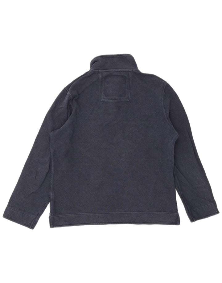 CREW CLOTHING Herren-Sweatshirt mit Reißverschluss am Hals, mittlere marineblaue Baumwolle