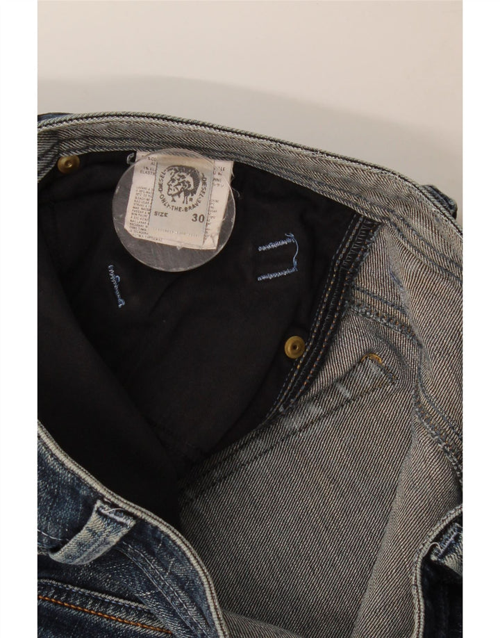 Diesel Herren Distressed Straight Jeans W30 L28 Blaue Baumwolle