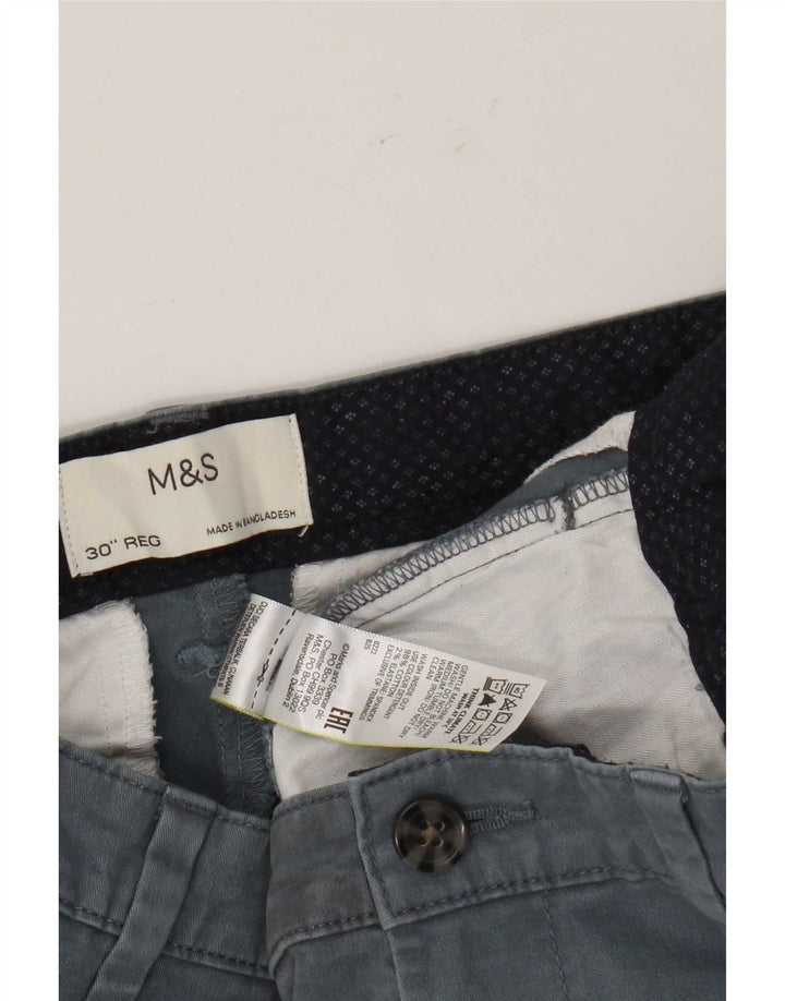 Marks & Spencer Herren Chinoshorts W30 mittelblaue Baumwolle