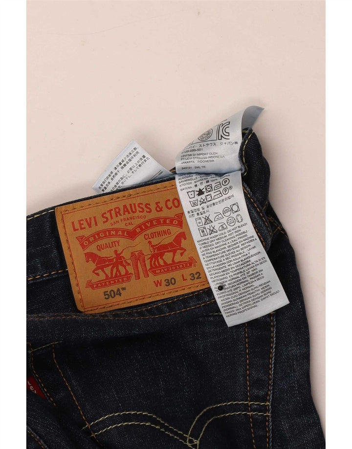 Levi's Herren 504 Straight Jeans W30 L32 Blaue Baumwolle