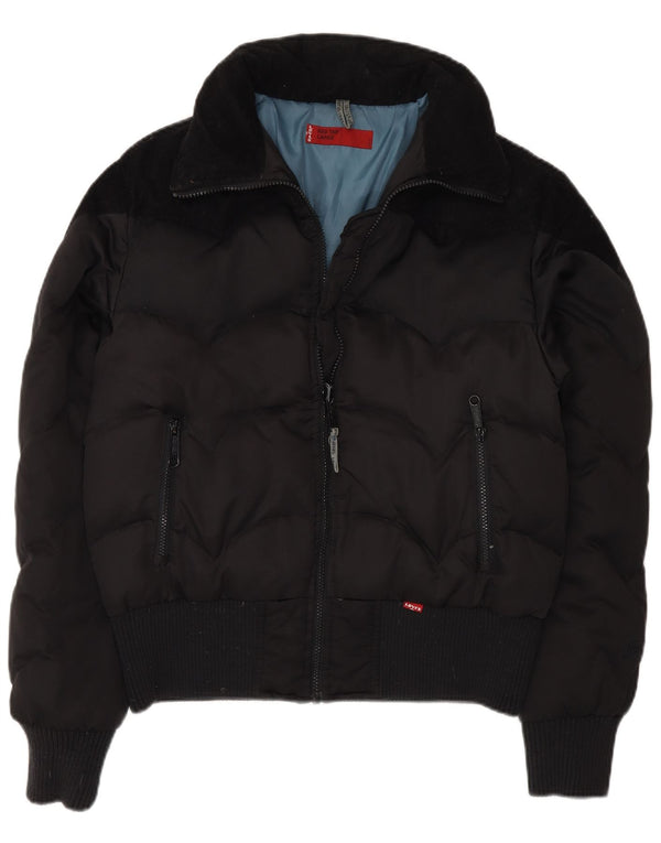 Levi's Damen gepolsterte Bomberjacke UK 16 Large Schwarz Polyester