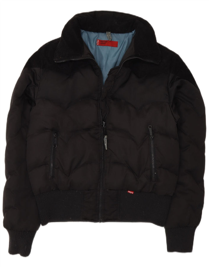 Levi's Damen gepolsterte Bomberjacke UK 16 Large Schwarz Polyester