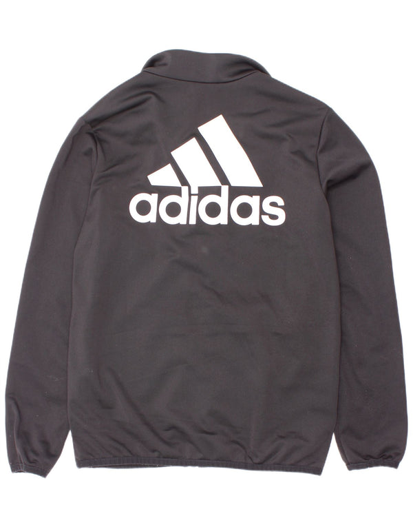 Adidas Jungen Grafik-Trainingsanzug-Top-Jacke, 9–10 Jahre, schwarzes Polyester