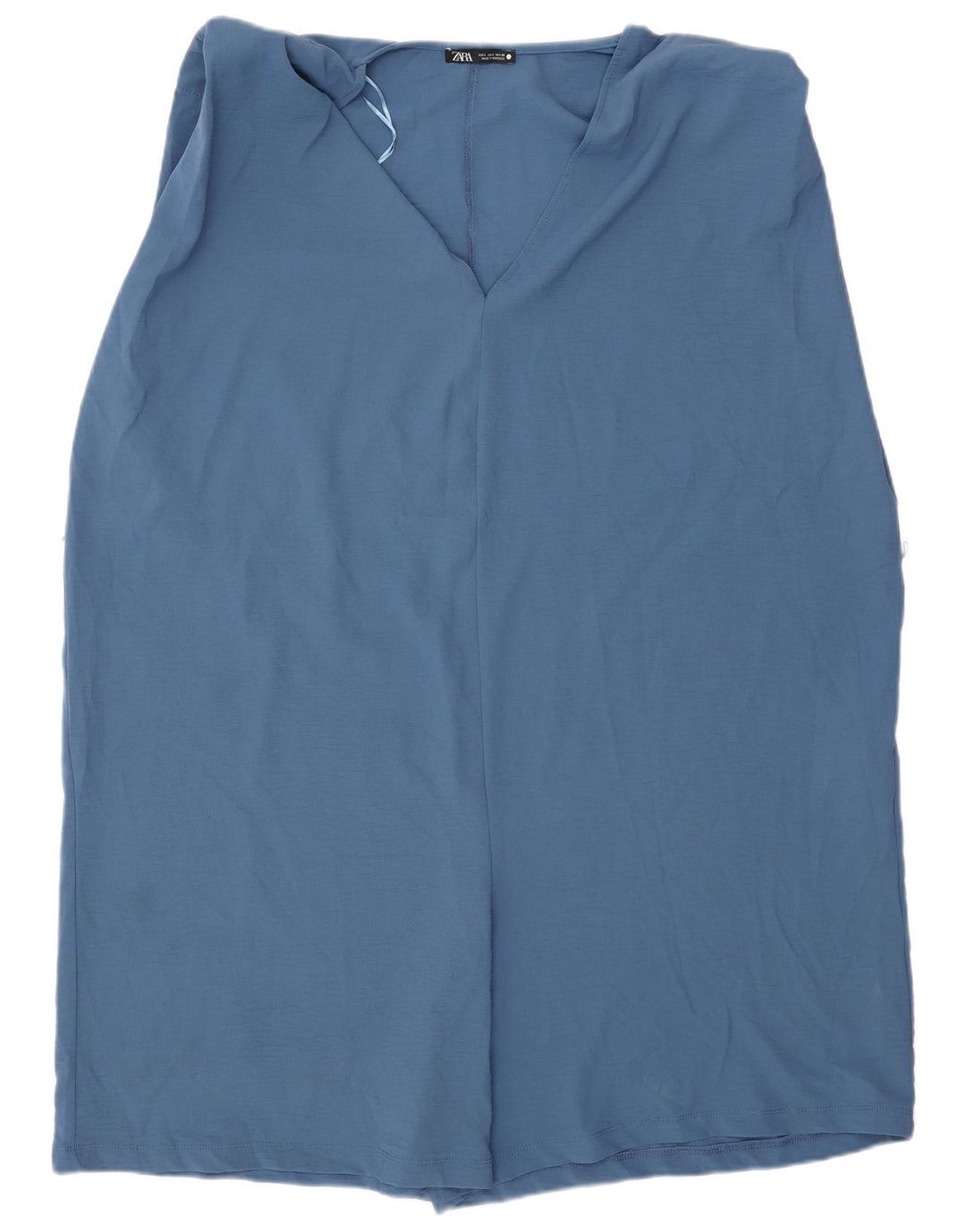 Zara Damen Ärmelloser Playsuit UK 16 Large Blau Polyester