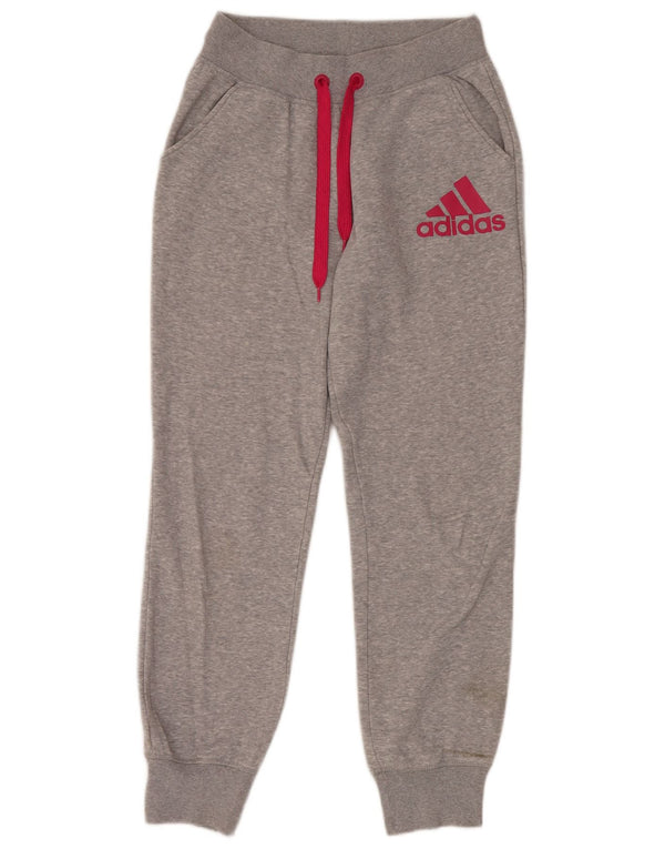 Adidas Damen Graphic Trainingshose Jogger UK 4/6 XS Graue Baumwolle