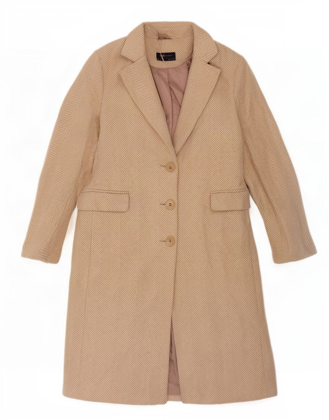 Marks & Spencer Damen Mantel UK 12 Mittelbeige Herringbone Polyester
