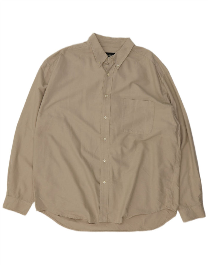 EDDIE BAUER Herrenhemd XL Beige Baumwolle