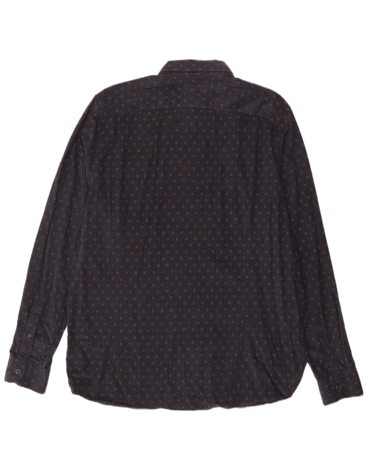 TED BAKER Herren-Cordhemd, Größe 6 2XL, Marineblau, Blumenmuster, Baumwolle