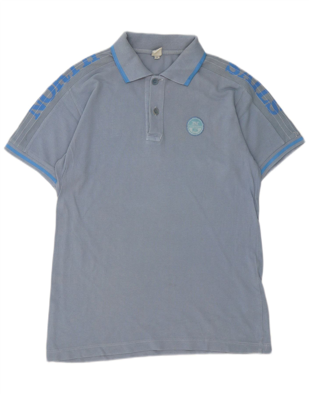 North Sails Herren-Poloshirt mit Grafik, mittelblau, gestreift, Baumwolle