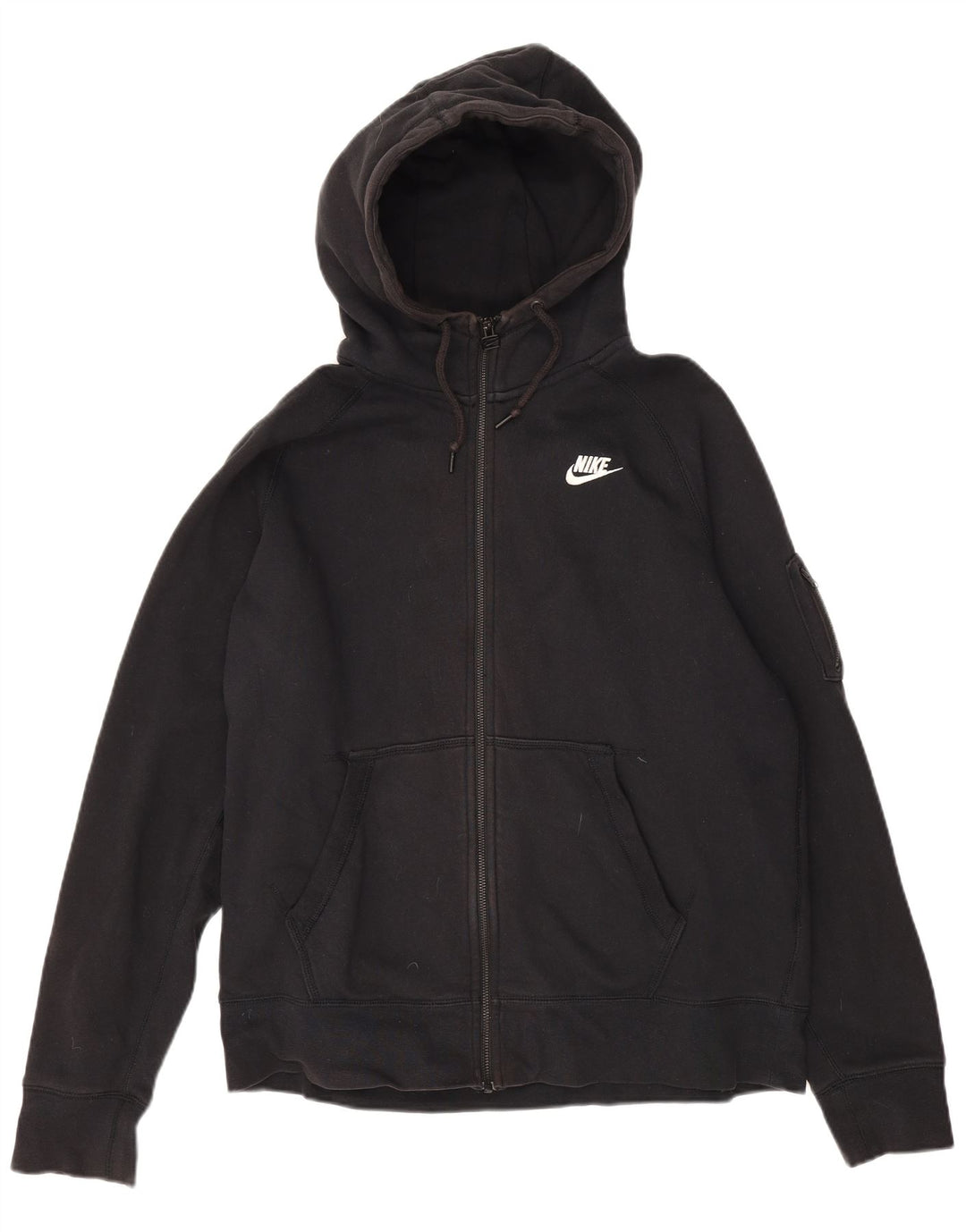 Nike Herren-Kapuzenpullover mit Reißverschluss, groß, aus schwarzer Baumwolle