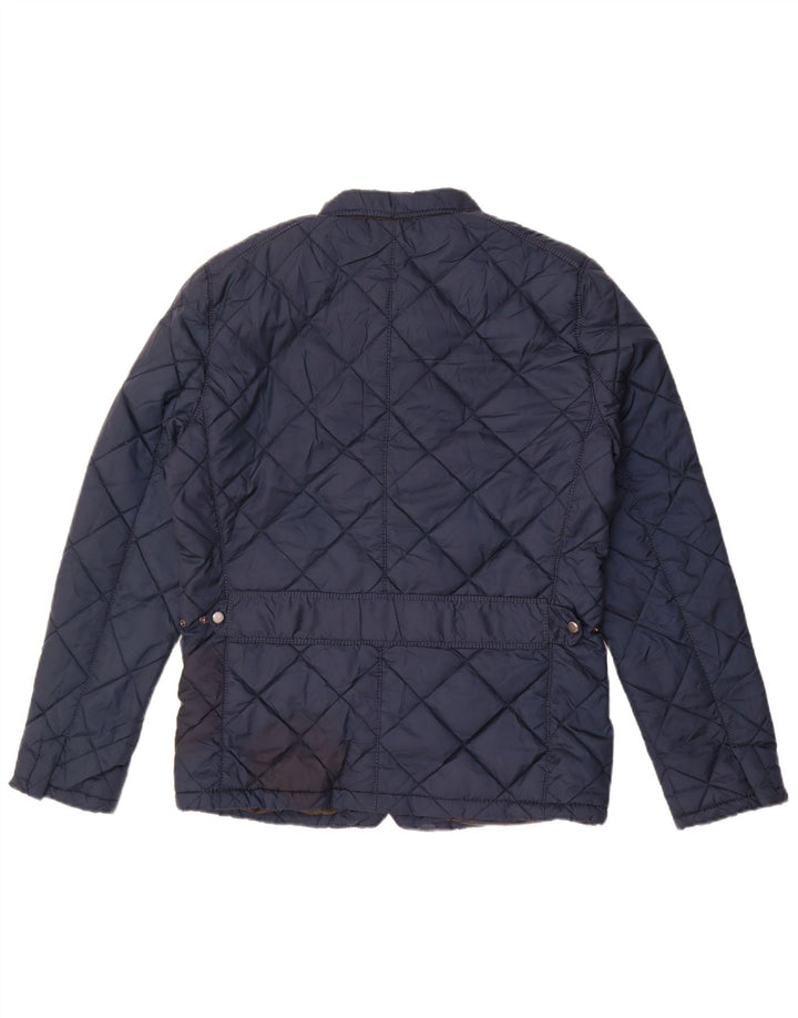 Zara Herren Steppjacke UK 38 Medium Marineblau Polyester