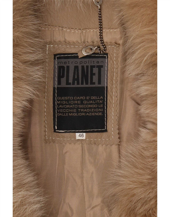 Planet Damen Ledermantel IT 46 Large Beige