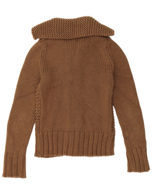 Zara Damen-Cardigan mit Kapuze, UK 12, Mittelbraun