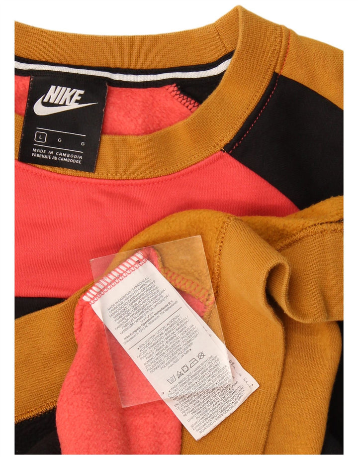 Nike Herren-Sweatshirt mit Grafik, groß, mehrfarbig, Colourblock-Baumwolle