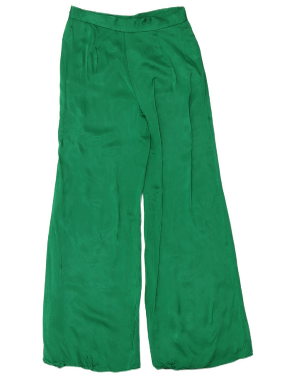 Zara Damen Freizeithose mit weitem Bein, Größe M, W28, L32, Grün