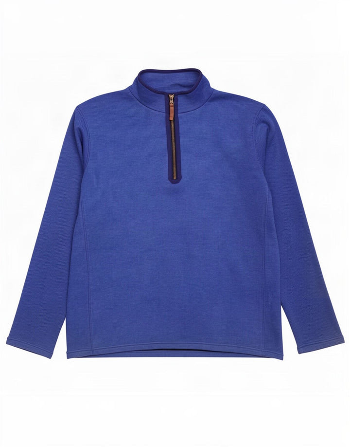 Mountain Warehouse Herren-Sweatshirt mit Reißverschluss am Kragen, Größe L, aus blauem Polyester