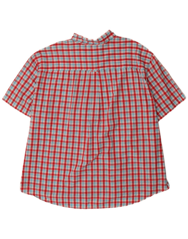 Chaps Herren Big Short Sleeve Regular Fit Shirt 4XL Red Gingham Cotton