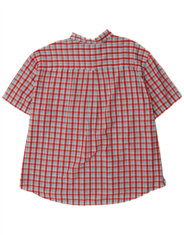 Chaps Herren Big Short Sleeve Regular Fit Shirt 4XL Red Gingham Cotton