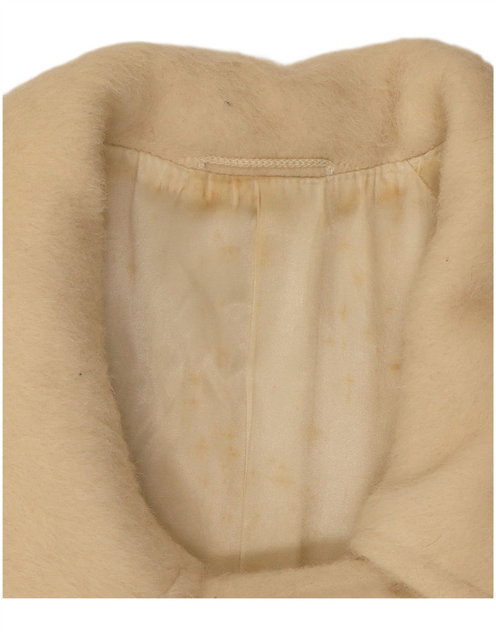 Max Mara Damen Zweireihiger Mantel UK 10 Small Off White Classic