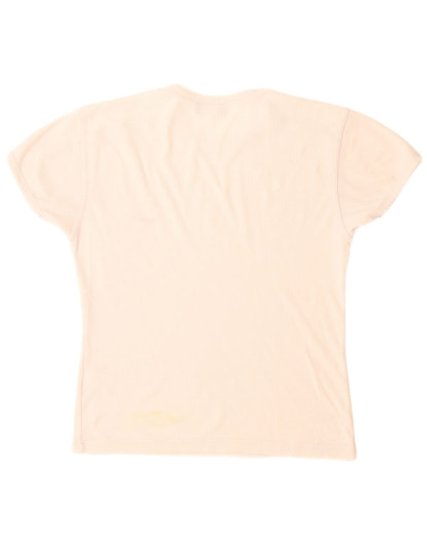 Reebok Damen T-Shirt Top UK 12 Medium Weiß Polyester