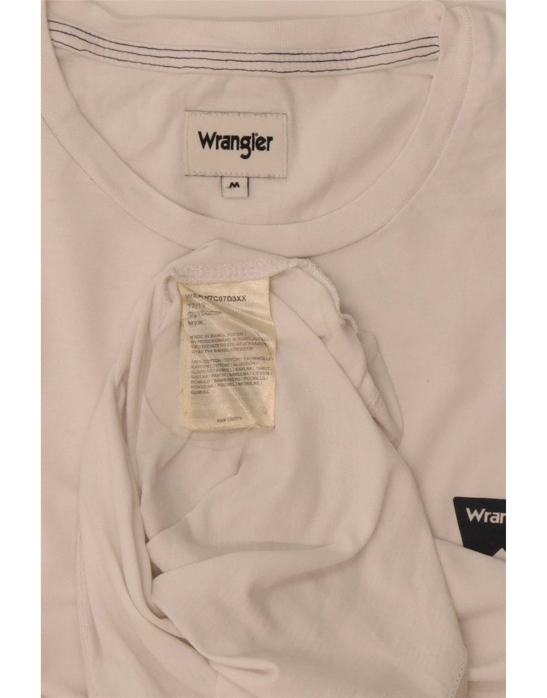 Wrangler Herren T-Shirt Top aus mittelweißer Baumwolle