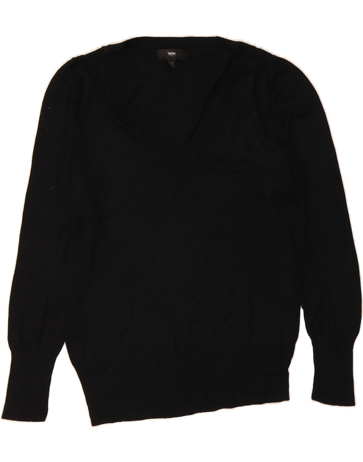 MOSSIMO Womens V-Neck Jumper Sweater UK 18 XL Black Nylon Vintage Mossimo and Second-Hand Mossimo from Messina Hembry 