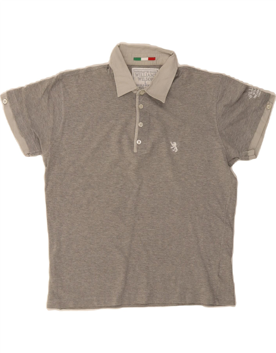 WILLIAMS WILSON Womens Polo Shirt UK 16 Large Grey Cotton Vintage Williams Wilson and Second-Hand Williams Wilson from Messina Hembry 