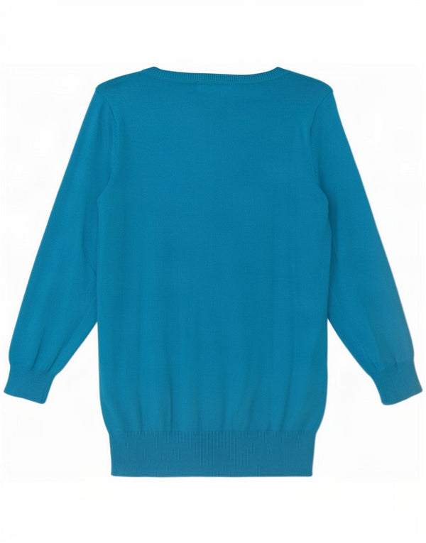 Zara Damen-Strickjacke mit 3/4-Ärmeln, UK-Größe 14, Größe L, Blau, Baumwolle