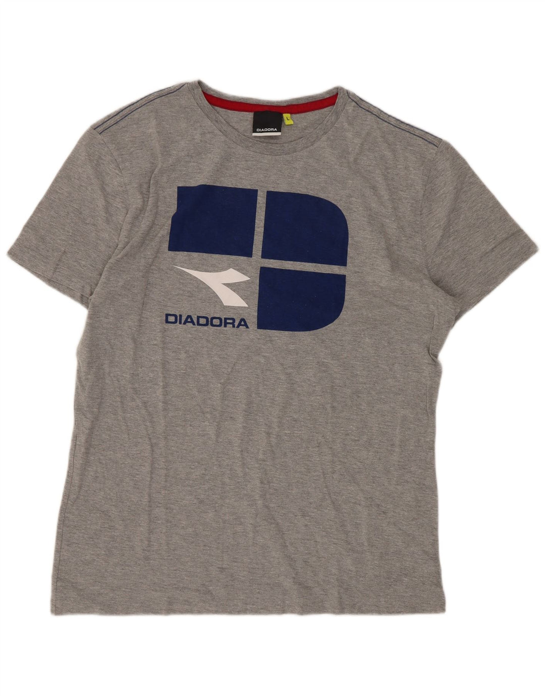 Diadora Herren-T-Shirt mit Grafik, Größe L, Grau, Baumwolle