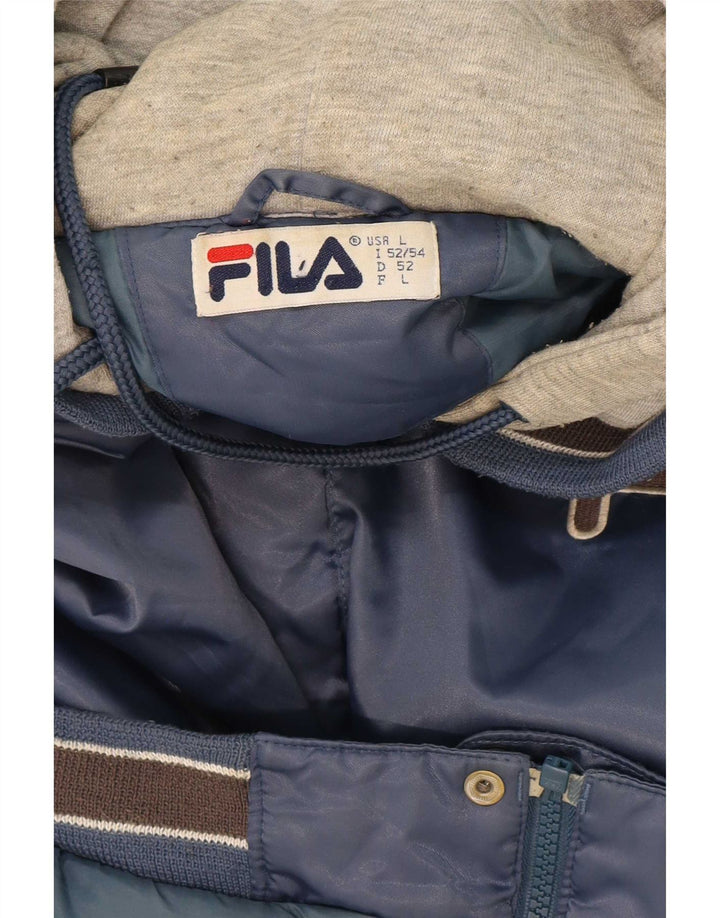 Fila Herren-Trainingsanzug mit grafischem Oberteil, groß, Marineblau, Farbblock