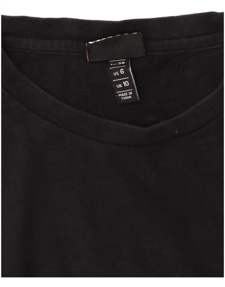 Ellesse Damen Übergroßes T-Shirt Top UK 10 Small Schwarz