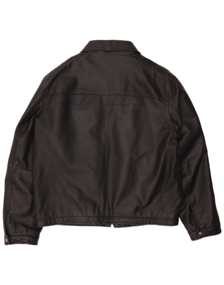 ANGELO LITRICO Herren Lederjacke UK 42 XL Schwarzes Leder