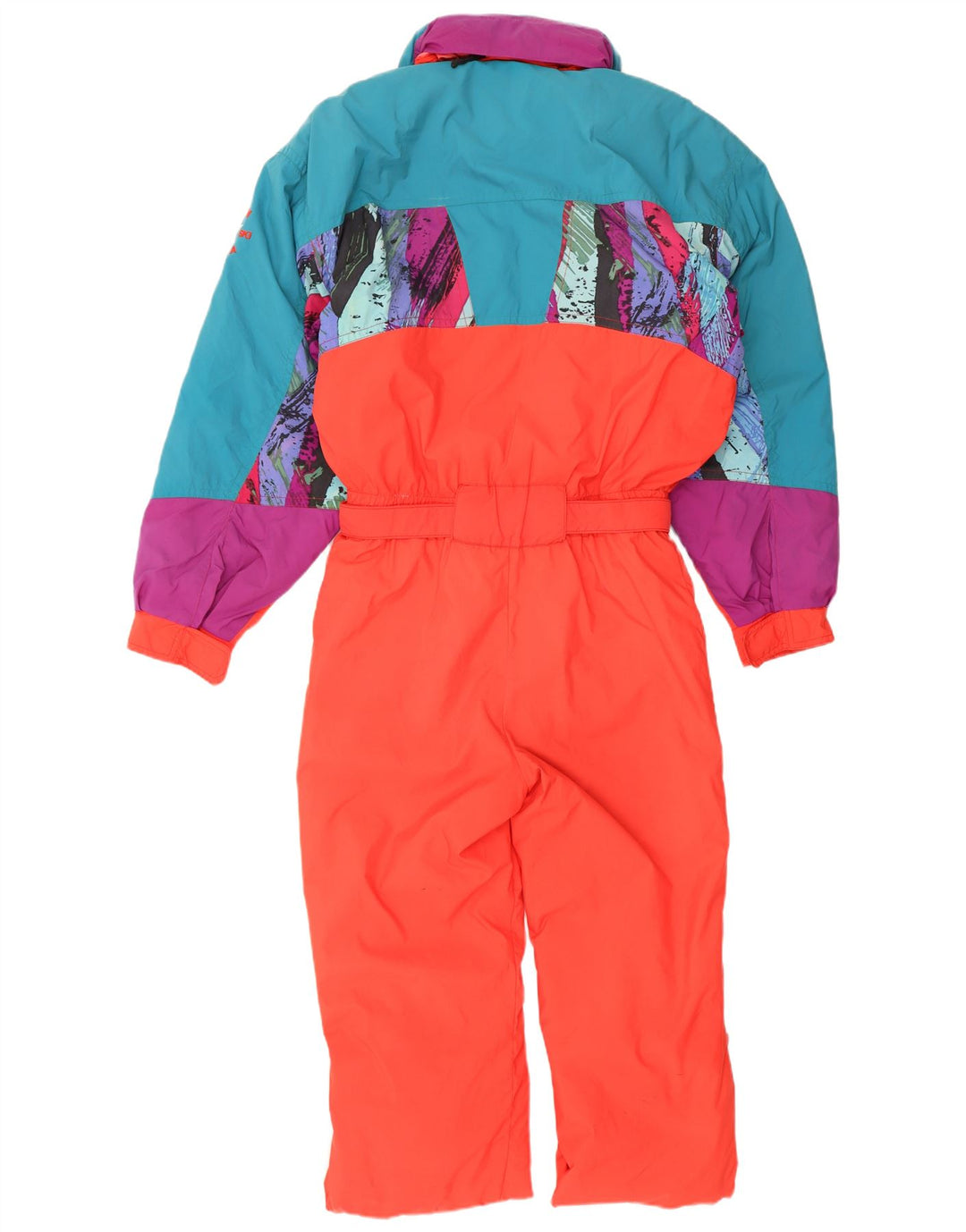 Fila Herren-Skioverall IT 48 Mittelrotes Colourblock-Polyamid