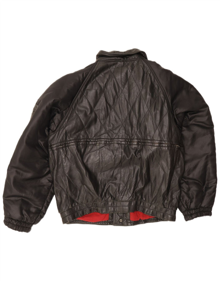 Pollini Herren Lederjacke UK 40 Large Schwarz